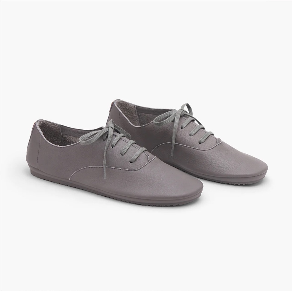Anothersole Paloma Lazy Gray Leather Flats